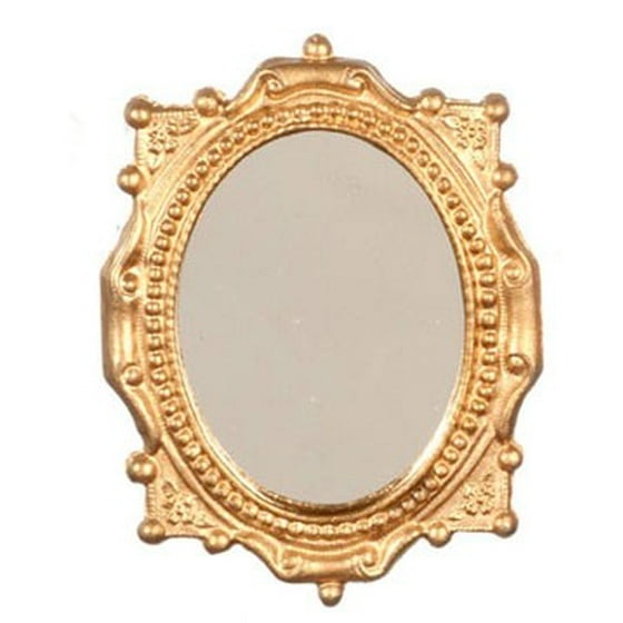 Dollhouse Gold Victorian Oval Mirror