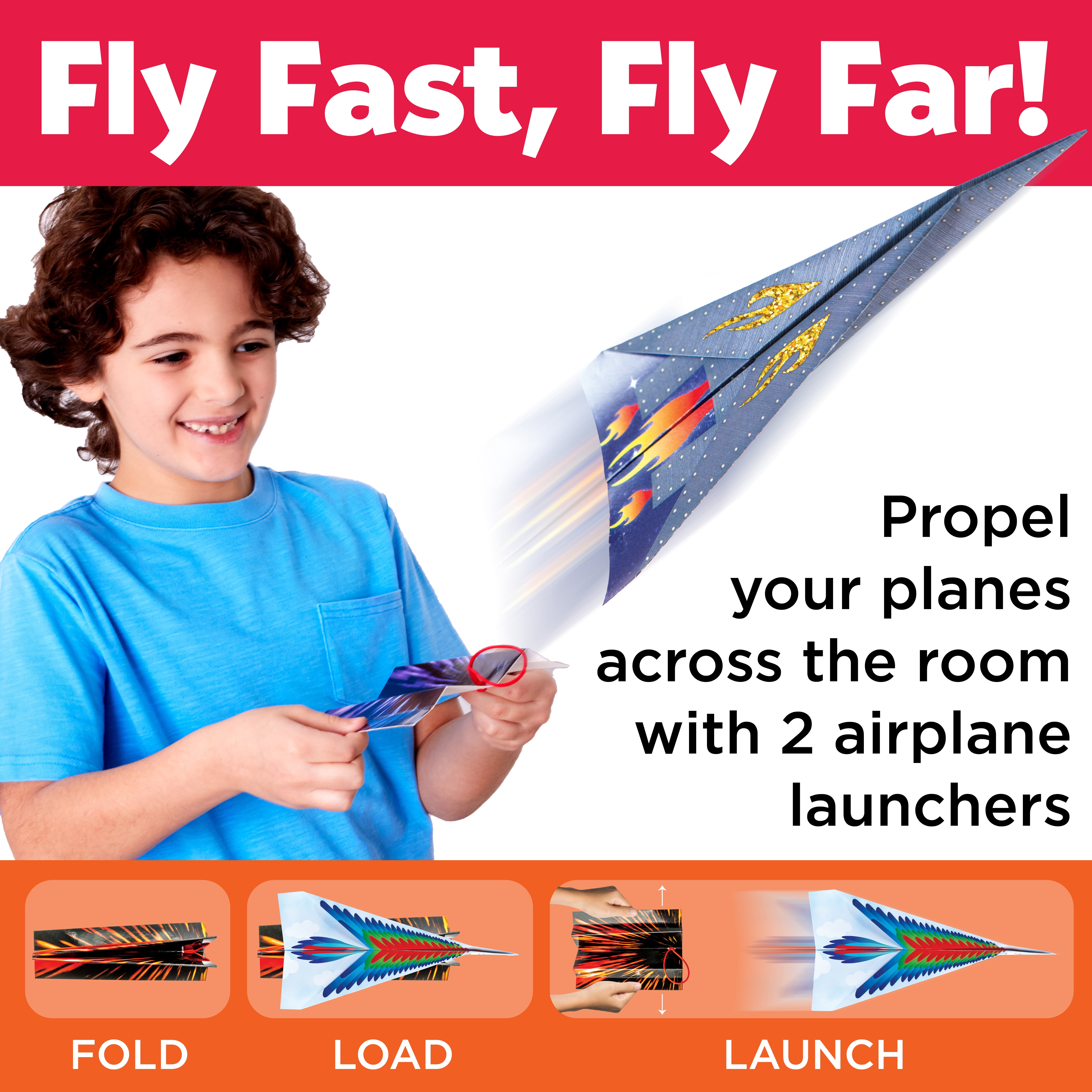 Creativity for Kids Stunt Squadron Fold & Launch: Makes 80 Paper Airplanes, STEM Crafts for Kids