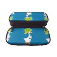 thumbnail image 5 of Lsque Goose Holding an Umbrella Printed Big Capacity PU Leather Pencil Case Large Pencil Pouch Stationery Pen Bag Pencil Holder for Teen, 5 of 6
