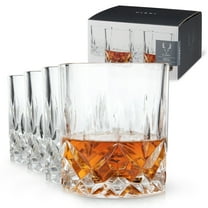 Viski Admiral Whiskey Glasses, Game Nights, Gifts for Men, 10 oz, Set of 4