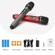 JAUYXIAN Wireless Microphones, Dual Handheld Dynamic Microphones for Karaoke, Professional Microphone for Singing, Speech