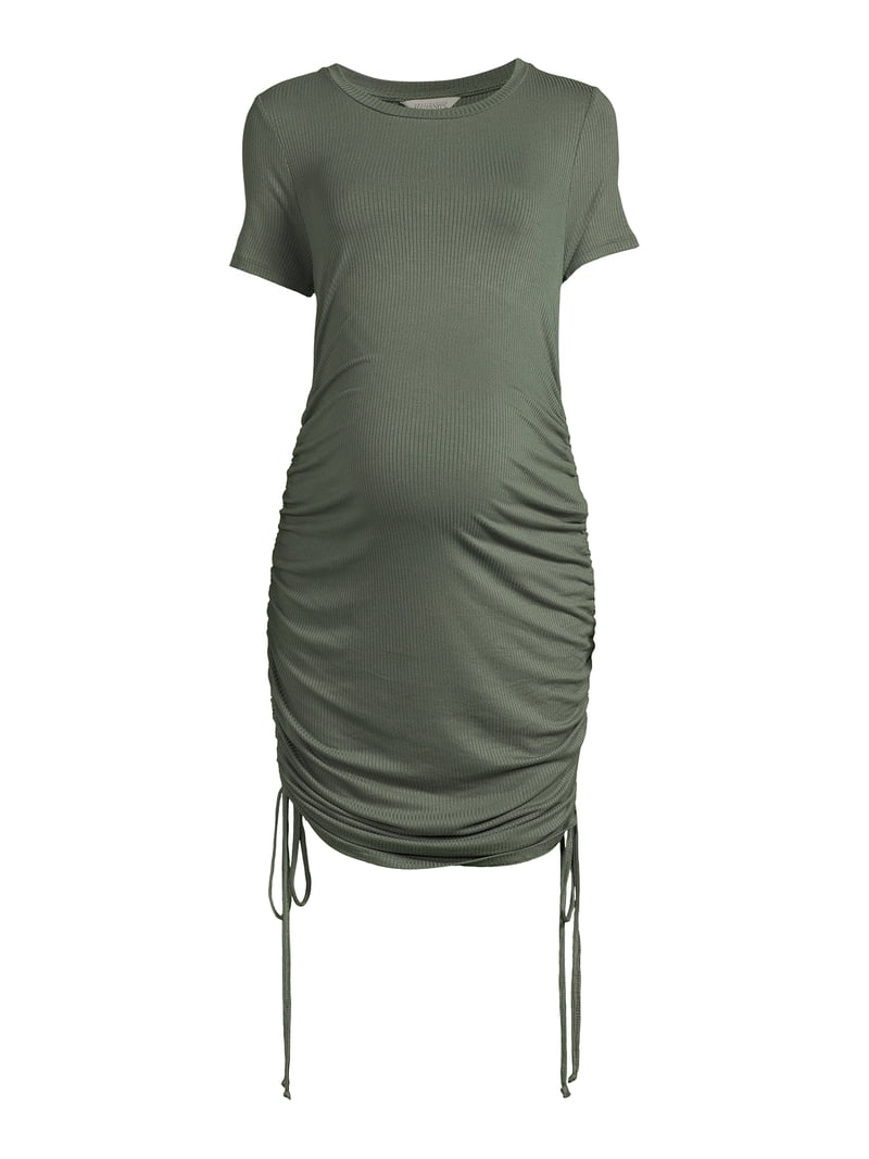 blue dress for baby girl Ruched Side Draped Detail Mesh Tube Bodycon Dress, Black / Xs main image 1