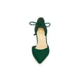 thumbnail image 6 of BLISSFUL STEP Women's High Block Heels Pointed Toe Ankle Strap Dress Shoes​ Green 9, 6 of 7