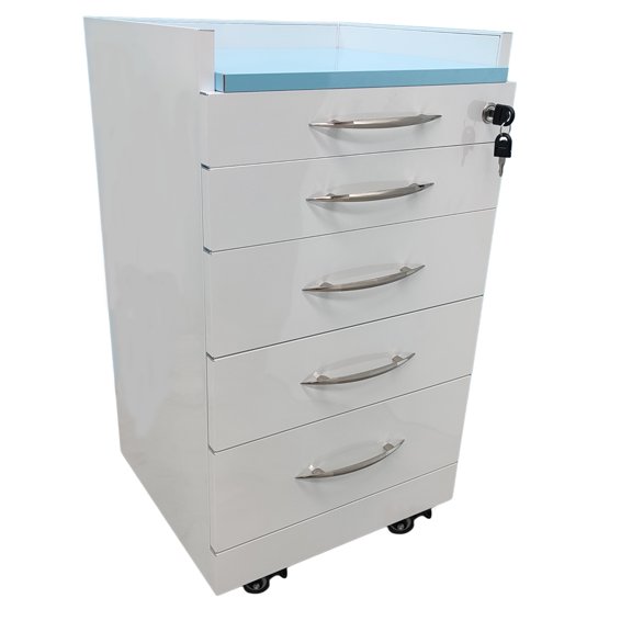 4 Drawers Dental Mobile Cabinet Mobile Utility Storage Cart Stainless Steel Moving Side Cabinet