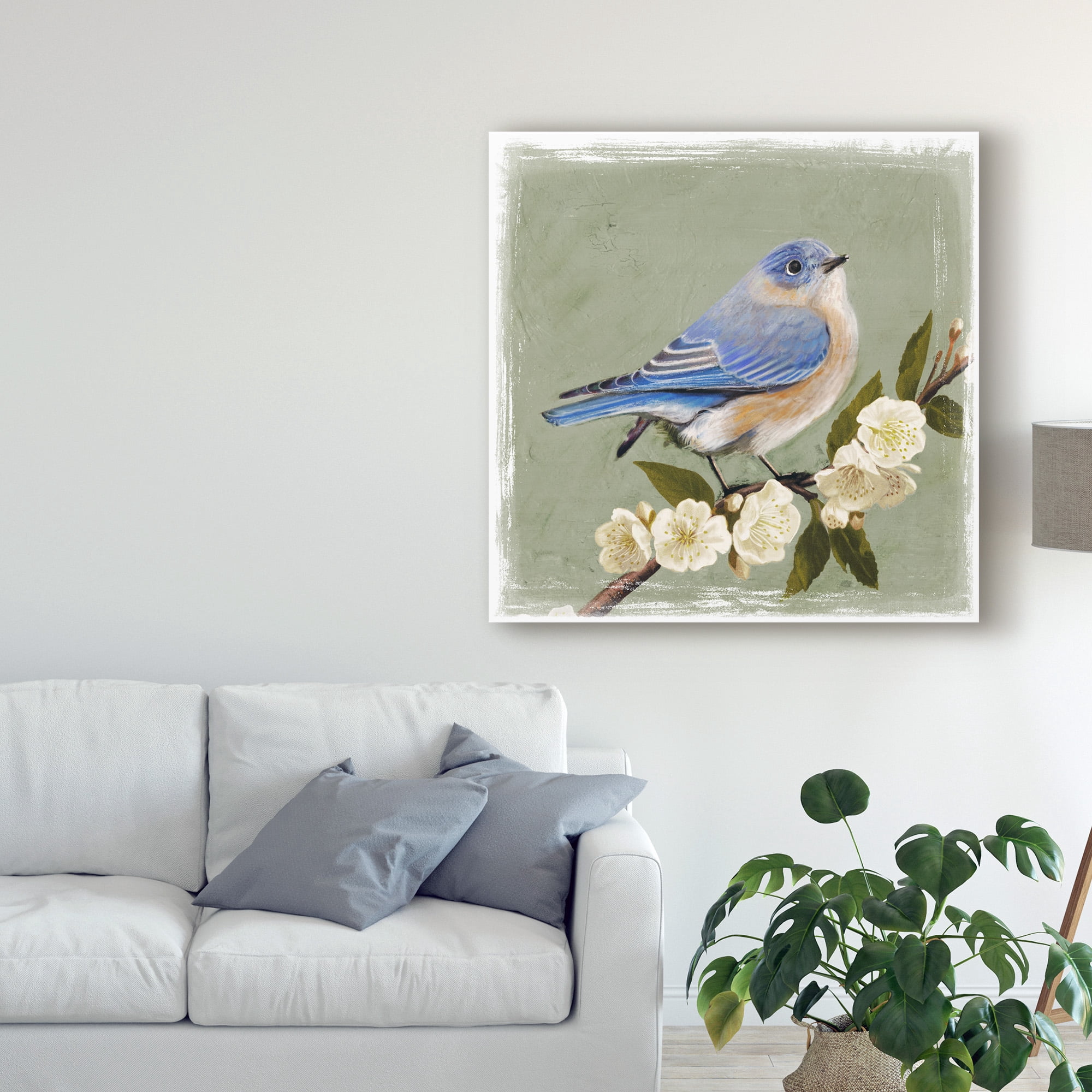 Bluebird Branch I' Canvas Art by Victoria Borges