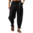 thumbnail image 3 of Men's Elastic Solid Cotton Casual Pants Loose Breathable Comfort Fit, 3 of 5