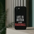 thumbnail image 4 of DistinctInk Tough Case for Apple iPhone 14 (6.1" Screen), Compatible with MagSafe Charging - Life is Better with Baseball, 4 of 6