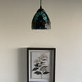 thumbnail image 7 of Tiffany Style Mini Hanging Lamp Green Brown Stained Glass LED Bulb Included 6”W*6”D*50”H, 7 of 7