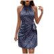 thumbnail image 1 of Vestido de Verano para las Mujeres Polka Plisado sin Tiras Cintura Cuello Colgante Vestido, Vestido sin Mangas para las Mujeres, 1 of 9