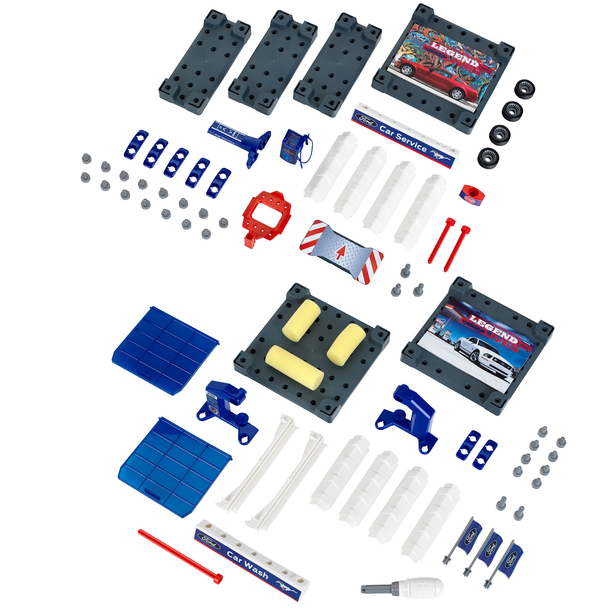 Ford: Service Station With 2019 Ford Mustang - Theo Klein, Garage & Car Can Be Dismantled, Play Workshop Including Lifting Platform & Car Wash, Officially Licensed, Kids Pretend Play, Children 3+