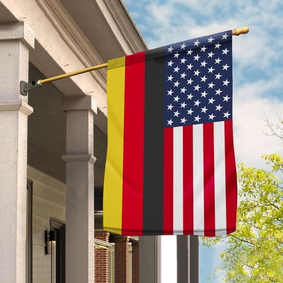 American Germany Flag German Friendship U.S.A Memorial Day Patriotic For Garden Flag, Double-Sided Decorative Outdoor Flag, Patriotic Polyester Yard Flag 12 x 18 in