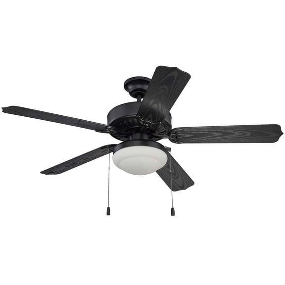 END52MBK5PC1 Craftmade Lighting All- Ceiling Fan With Light Kit in Outdoor Style - 52 inches wide by 18.41 inches high-Matte Black Finish