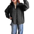 thumbnail image 1 of Suéter de Cuello Alto y Larga para Mujer con Cremallera, Jersey Informal de Punto Acanalado para Otoño e Invierno. Gris M, 1 of 7
