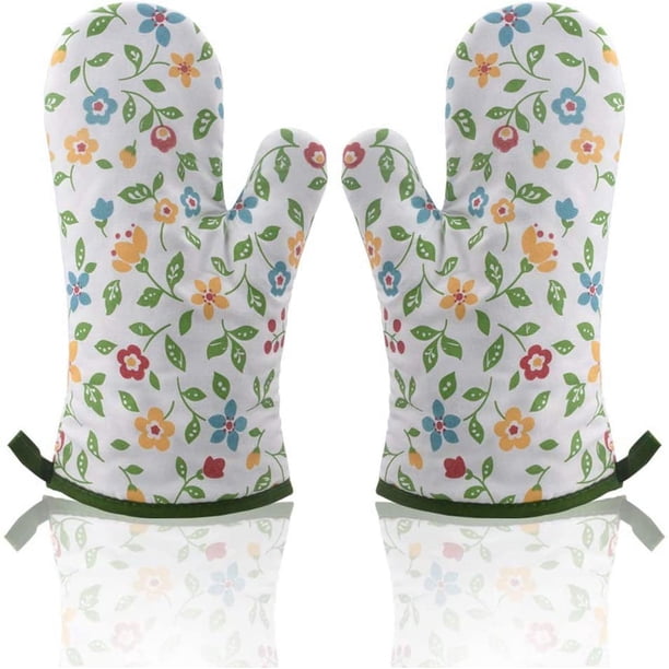 Guantes para horno, resistentes al calor, guantes para horno, guantes profesionales para horno, guantes aislantes para horno con forro grueso para barbacoa, microondas, cocina, 1 par Vhermosa