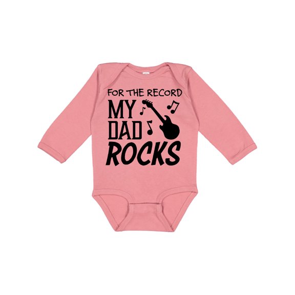 Inktastic For the Record, My Dad Rocks Boys or Girls Long Sleeve Baby Bodysuit