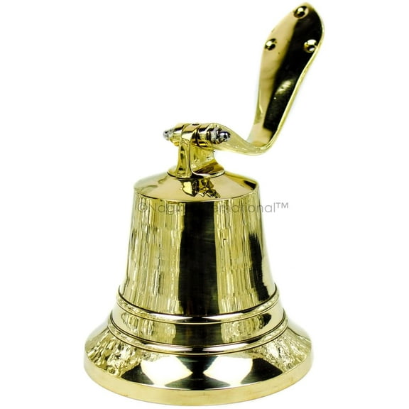 Solid Brass Hanging Bell (Brass Polished) - (6 Inches)
