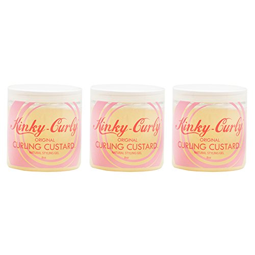 Kinky curly Original Curling Custard Natural Hair Styling Gel Kinky Curly Original Curling Custard Natural Styling Gel 8oz "Pack of 3