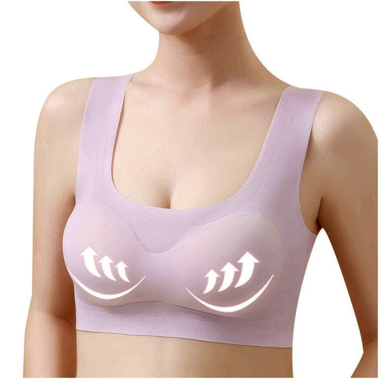 Aoochasliy Bras for Women Clearance Mind Sleep Underwear Plus Big-Size  Comfort Sports Vest Bra without Steel Ring 