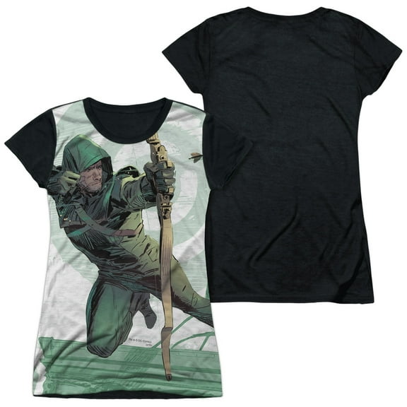 Arrow - City Bullseye - Juniors Teen Girls Black Back Sleeve Shirt - Small