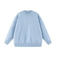 thumbnail image 4 of Womens Oversized Sweaters Ribbed Knit Details Soft Knit Pullover Long Sleeve Tops Casual Fall Crewneck Sweatshirts (4XL, Light Blue), 4 of 6