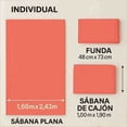 thumbnail image 3 of Juego de Sábanas Tacto Algodón Individual 3 Piezas Ultra Suaves y Frescas Color Rojo Kyuden Home, 3 of 4
