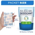 thumbnail image 2 of LotFancy 50 Gram 15 Packs Silica Gel Packets Desiccant Moisture Absorber Dehumidifier,Rechargeable, 2 of 9
