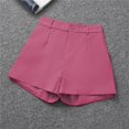 thumbnail image 5 of Womens Dress Shorts Casual Elastic Waist Wide Leg Suit Tailored Shorts Summer Dressy Work Shorts Purple Pink 2XL, 5 of 6
