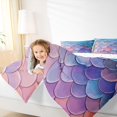 thumbnail image 4 of Homewish Watercolor Mermaid Scales 7pcs Queen Bedding,Ocean Animals Bedding Comforter Set Queen,Reversible, 4 of 8