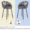thumbnail image 5 of MINPINSER Modern Velvet Swivel Bar Stools Gray (Set of 2), 5 of 8