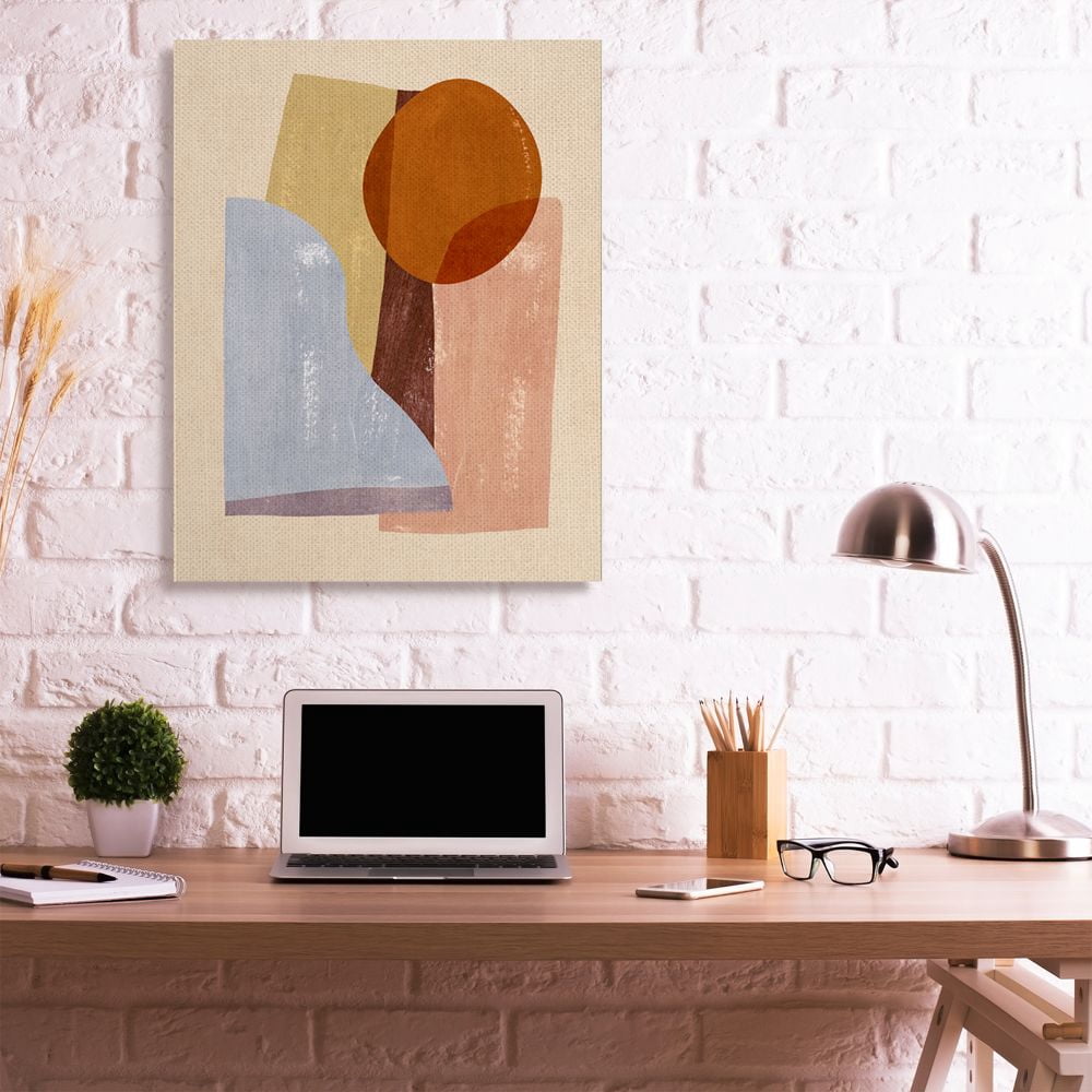 Stupell Industries Desert Landscape Shapes Abstracted Red Brown Canvas Wall Art Design by Annie Warren, 36" x 48"