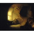 thumbnail image 2 of Van Rijn, Rembrandt 17x15 Black Ornate Wood Framed with Double Matting Museum Art Print Titled - Philosopher in Meditation, 2 of 4
