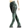 thumbnail image 1 of Kcodviy Pantalons Décontractés pour Femmes, Ajustés, Rivets, Patchwork Latéral, Jambe Haute Droite, Pantalons Habillés pour Femmes, Taille Élastique, Pantalons Crayon, 1 of 6