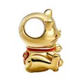 thumbnail image 2 of 925 Sterling Silver Golden Fortune Cat Charm Bead for Bracelet Charms Bangle Pendant Jewelry, 2 of 3