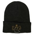 thumbnail image 5 of Glitter Angel Embroidered Long Knitted Beanie - Heather Charcoal OSFM, 5 of 5
