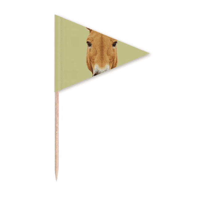 Cure-Dent Animal Cheval Fort Marron Triangle Toppers de Cupcake Drapeau