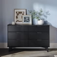 thumbnail image 2 of Walker Edison 33” Mid-Century Modern Groove Handle 6-Drawer Wood Dresser, Black, 2 of 27