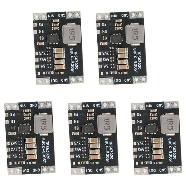 5X TG63020 TPS63020 Batterie Lithium USB Automatique Boost Buck Step Up Down Module Microcontrôleur Puissance Faible Ondulation 3.3V,5 x Boost Buck Step Up Down Module,Noir
