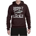 thumbnail image 2 of Wild Bobby Respect The Locals Save Our Oceans Shark Animal Lover Unisex Graphic Hoodie Sweatshirt, Brown, X-Large, 2 of 6