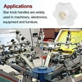 thumbnail image 5 of Uxcell 4 Pieces Star Knobs M6 Female Thread 38mm Head Through Hole Clamping Handles Nuts White, 5 of 5