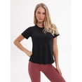 thumbnail image 6 of Women's Short Sleeve Round Neck Tie Back Yoga Running Top T-Shirts, 6 of 7