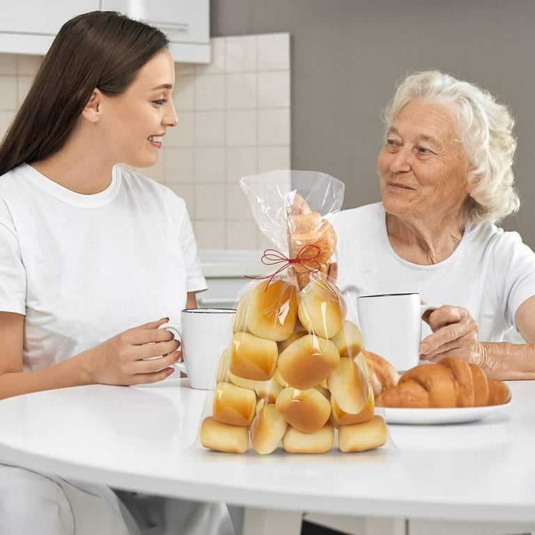 PUREVACY Poly Bakery Bread Bags 10 x 4 x 20. Pack of 1000 Jumbo Bread Loaf Packing Bags 10x4x20 Clear Gusseted Bags. Ultra Thin Polyethylene Bags 0.75