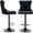 Black, Black Base, variant on Orange Velvet Bar Stools Set of 4 - Adjustable Swivel Counter Height Chairs with Tufted Back and Nailhead Trim for Kitchen Island (Orange, Matte Metal, 4 Pcs)