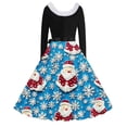 thumbnail image 3 of TIMIFIS Robes de Noël pour Femmes, Robes Maxi pour Femmes Robe Vintage de Vacances Manches Longues Col en V en Fourrure Robe Dos Nu, 3 of 3