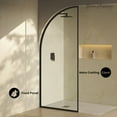 thumbnail image 2 of Demi 34 x 76 Framed Fixed 3/8 in. (10mm) Clear Tempered Glass Shower Door with Black Matte Frame, 2 of 6