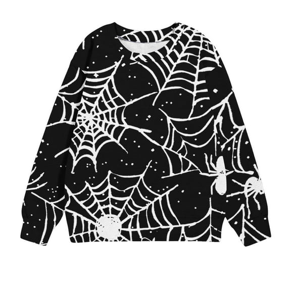 Zwiiyzr Boys and Girls Halloween Sweashirt Long Sleeve T-Shirt Printed Crewneck Pullover Tops Size 1-12 Years Black
