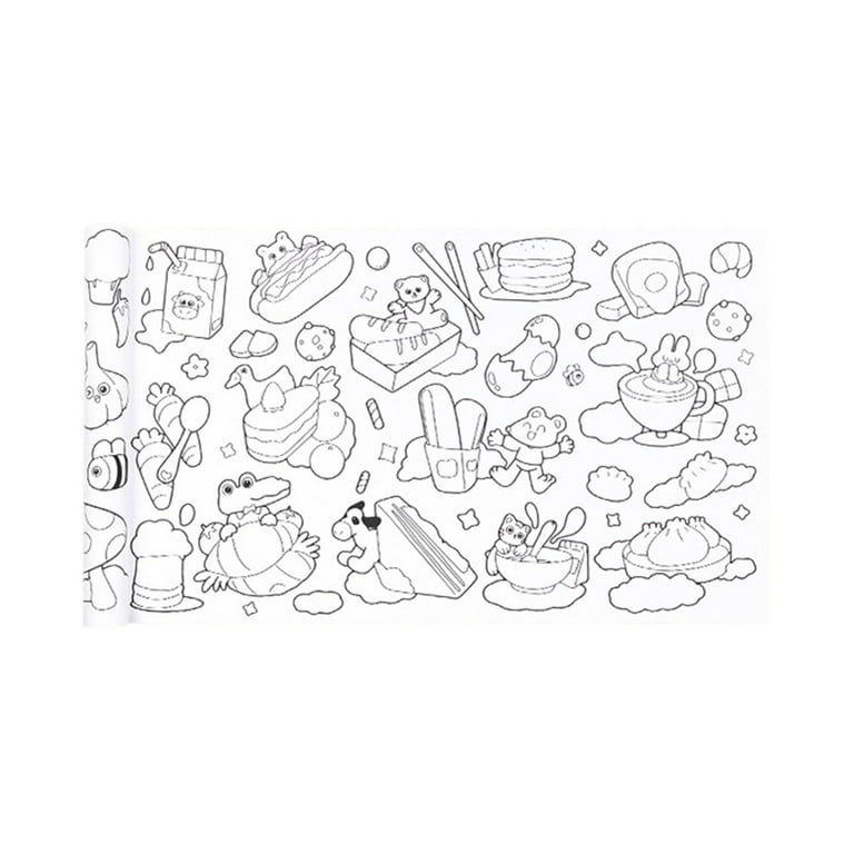 2 Pcs Children's Drawing Roll, Coloring Paper Roll for Kids, 11811.8 Inch  Sticky DIY Painting Drawing Paper Rolls for Toddler, Christmas Gift, Wall  Coloring Paper Stickers (Animals & Transportation) Transportation and  Animals