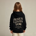 thumbnail image 3 of Kids Girls Hoodies Jesus Loves You Sweatshirt Long Sleeve Graphic Sweatshirt Comfy Oversize Pullover Top Girl Clothing Boys 7-8 Years Clothes Cute&nbsp;Boy Girl&nbsp;Clothing, 3 of 6