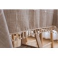 thumbnail image 4 of Square Waterproof Tablecloth, 55" Embroidery Burlap Linen with Tassel, Stain and Water Resistant Table Cover for Kitchen Dining Room(Light Brown Plaids), 4 of 6