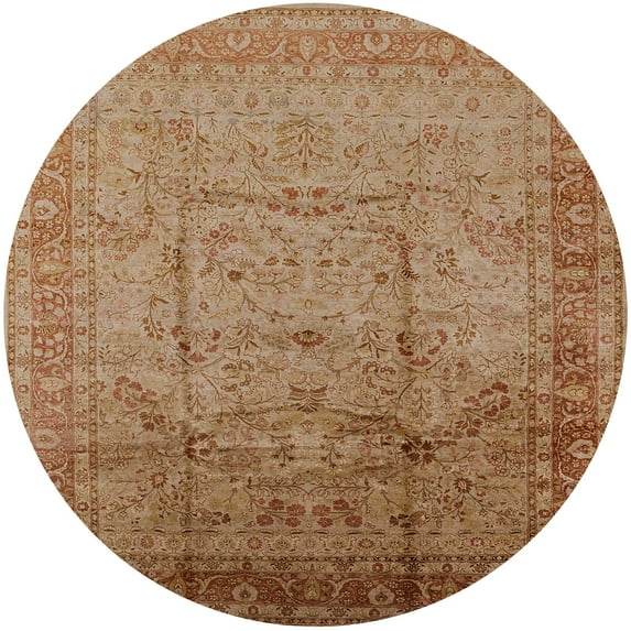 Ahgly Company Machine Washable Indoor Round Industrial Modern Mahogany Brown Area Rugs, 8' Round