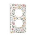 thumbnail image 2 of Yayeee Duplex Wall Plate 1-Gang 4.5"x2.7" Home Receptacle Light Switch Decorative Outlet Cover, Pastel Floral Pattern, 2 of 7